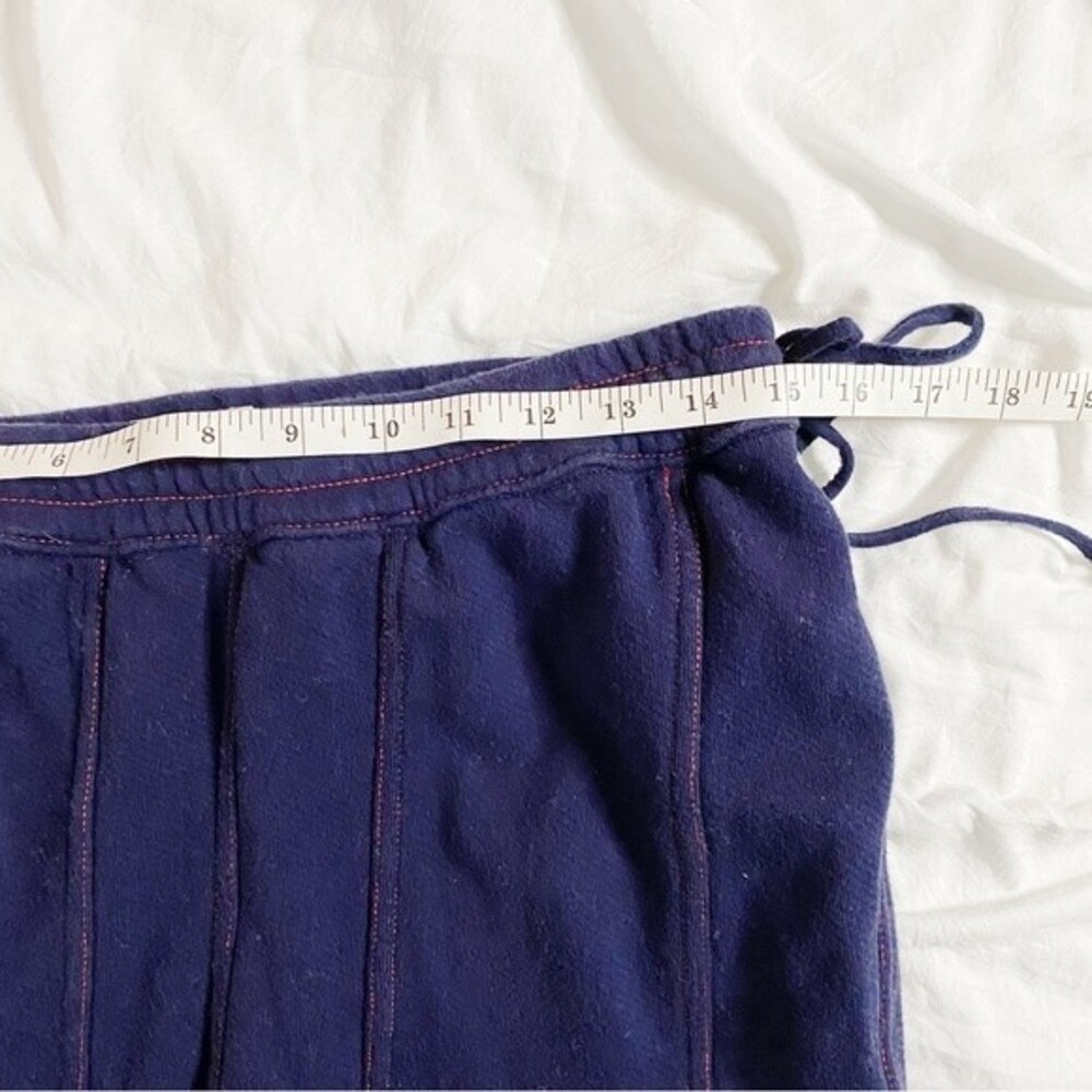 Anthropologie Saturday Sunday Muse Wide-Leg Navy Blue Terry Pants Size Small - Picture 10 of 12